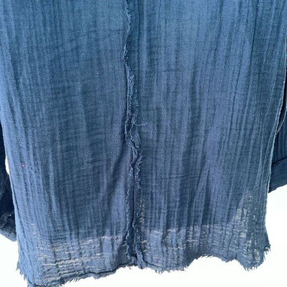 URBAN OUTFITTERS Biscay Blue Gauzy Blouse-M - Picture 8 of 11